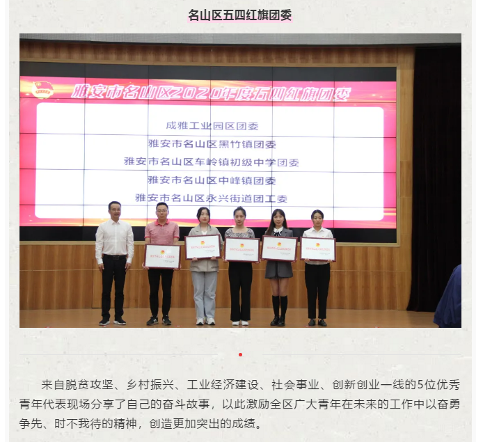 雅安市名山區舉辦青春向黨·禮贊百年“五四”主題團日活動暨青年勵志故事分享會(圖7)